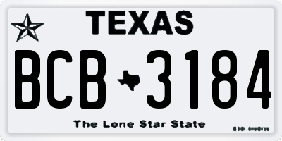 TX license plate BCB3184