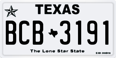 TX license plate BCB3191
