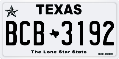 TX license plate BCB3192
