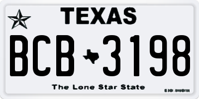 TX license plate BCB3198