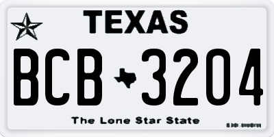TX license plate BCB3204