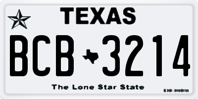TX license plate BCB3214