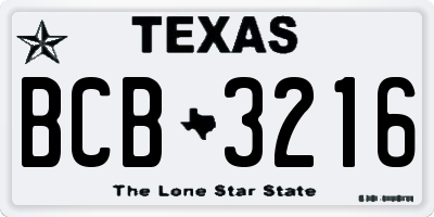 TX license plate BCB3216