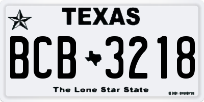 TX license plate BCB3218