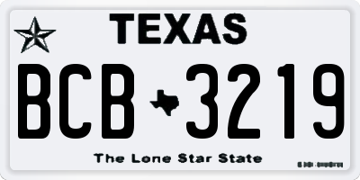 TX license plate BCB3219