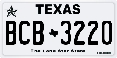 TX license plate BCB3220