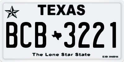 TX license plate BCB3221