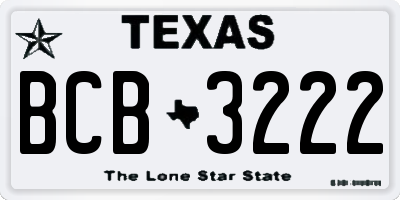 TX license plate BCB3222
