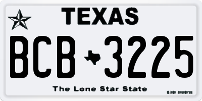 TX license plate BCB3225