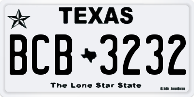 TX license plate BCB3232