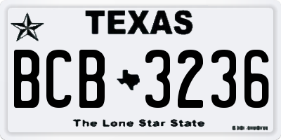 TX license plate BCB3236