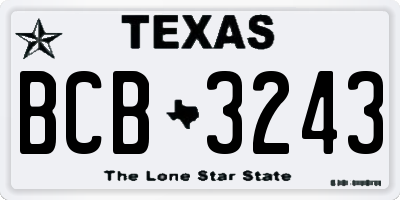 TX license plate BCB3243