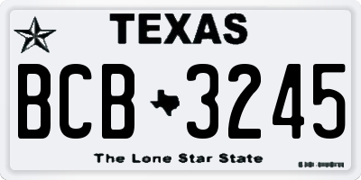 TX license plate BCB3245