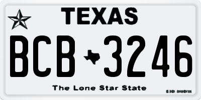 TX license plate BCB3246