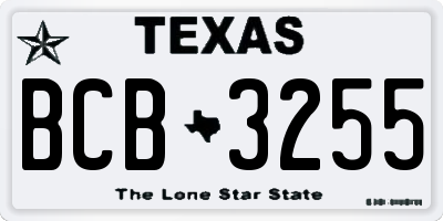 TX license plate BCB3255