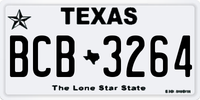 TX license plate BCB3264