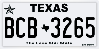 TX license plate BCB3265