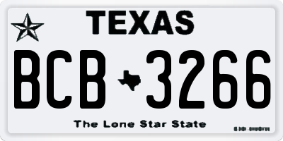 TX license plate BCB3266
