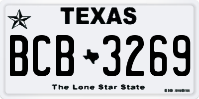 TX license plate BCB3269