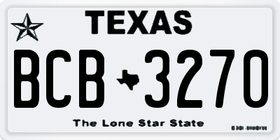 TX license plate BCB3270