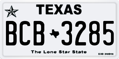 TX license plate BCB3285