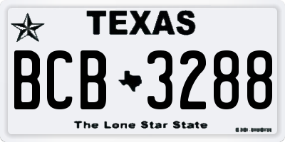 TX license plate BCB3288