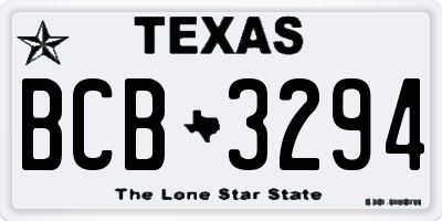 TX license plate BCB3294