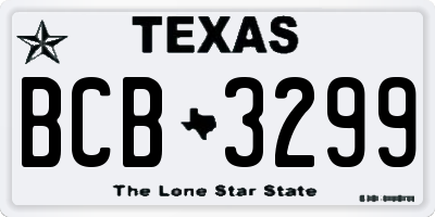TX license plate BCB3299