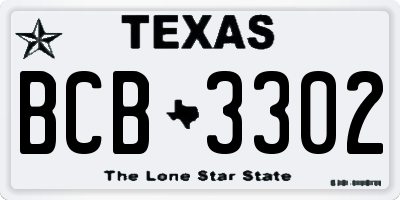 TX license plate BCB3302
