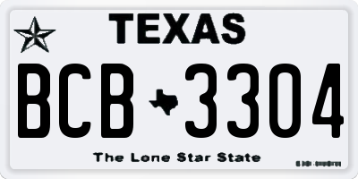 TX license plate BCB3304