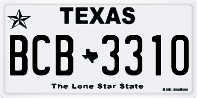 TX license plate BCB3310