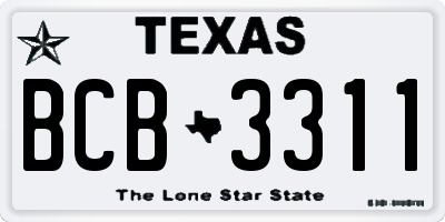 TX license plate BCB3311
