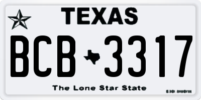 TX license plate BCB3317