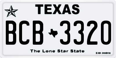 TX license plate BCB3320