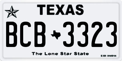 TX license plate BCB3323
