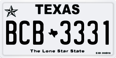 TX license plate BCB3331