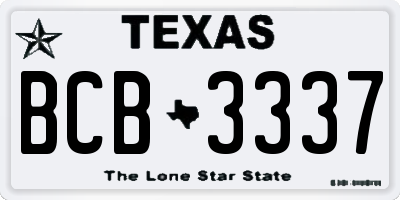 TX license plate BCB3337
