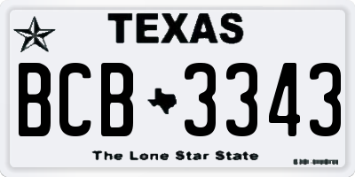 TX license plate BCB3343
