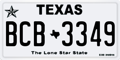 TX license plate BCB3349