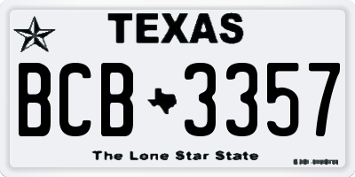 TX license plate BCB3357