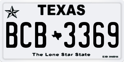 TX license plate BCB3369