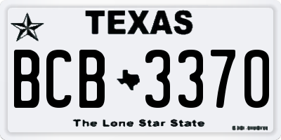 TX license plate BCB3370