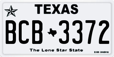 TX license plate BCB3372