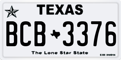 TX license plate BCB3376