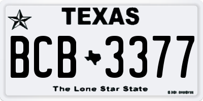 TX license plate BCB3377