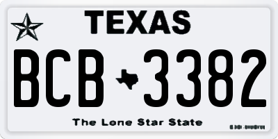 TX license plate BCB3382