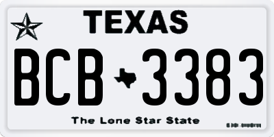 TX license plate BCB3383