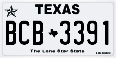 TX license plate BCB3391