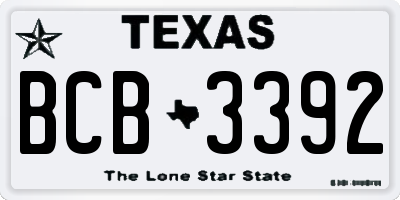 TX license plate BCB3392