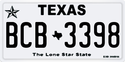 TX license plate BCB3398